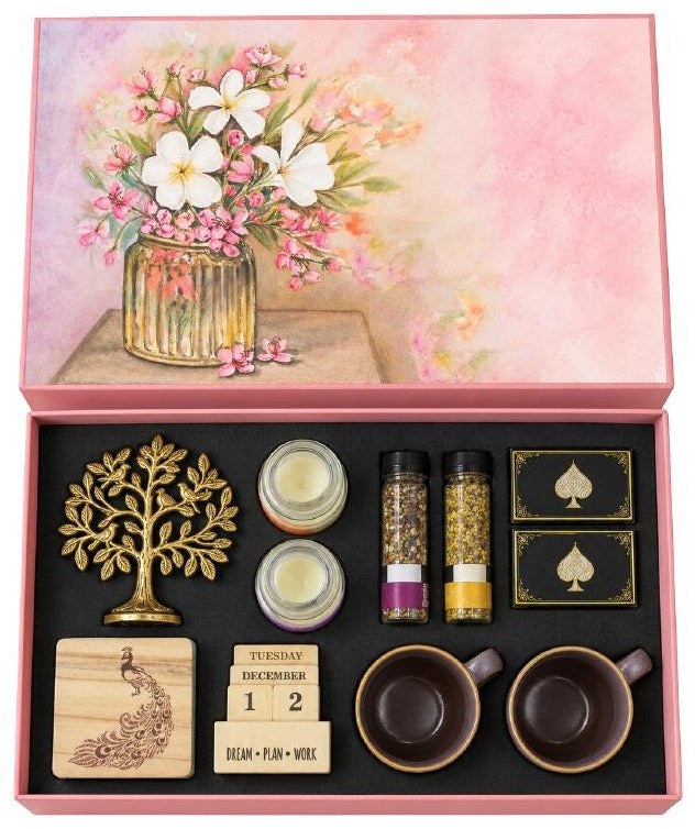 Taash Baithak Box — curated corporate gift box with painted lid