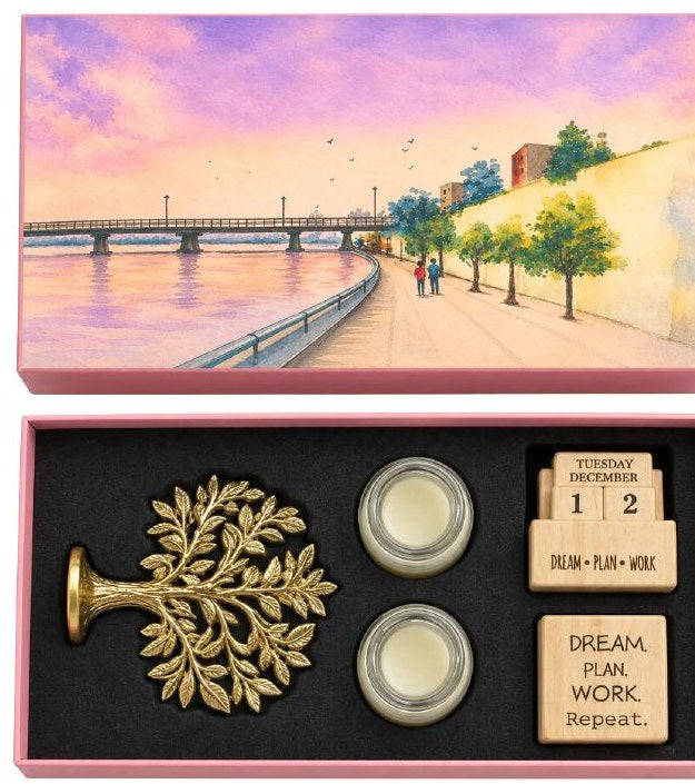 Dream Desk Box — curated corporate gift box with painted lid